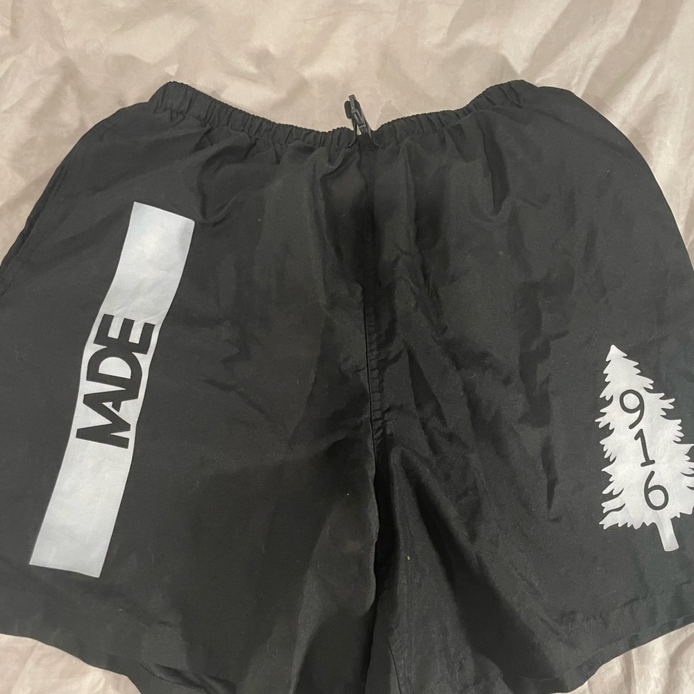 MADE Black Graphic Shorts